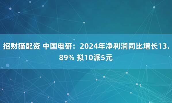 招财猫配资 中国电研:2024年净利润同比增长13.89% 拟10派5元