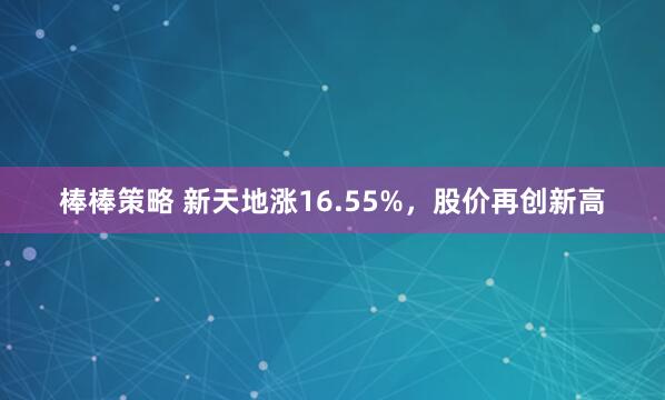 棒棒策略 新天地涨16.55%，股价再创新高