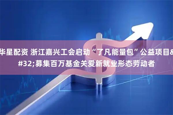 华星配资 浙江嘉兴工会启动“了凡能量包”公益项目 募集百万基金关爱新就业形态劳动者