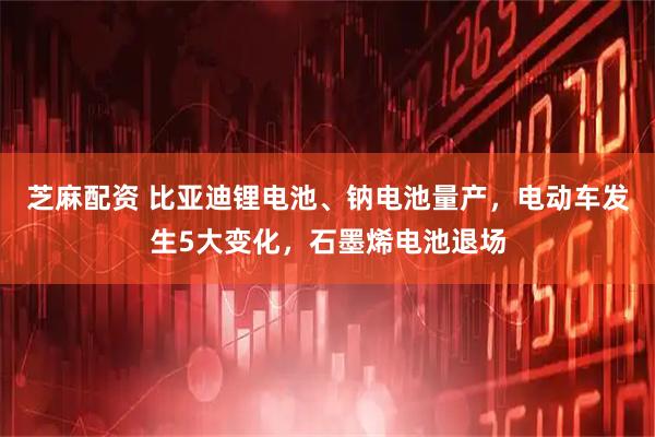 芝麻配资 比亚迪锂电池、钠电池量产，电动车发生5大变化，石墨烯电池退场